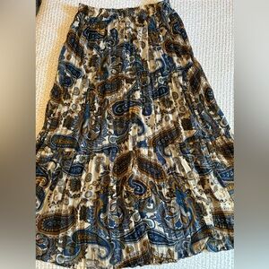 Krazy Kat Paisley Maxi Skirt - Blue and Brown